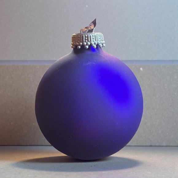 The Christmas Shoppe Purple Glass Ball Round Ornaments 3" Set of 10 - Picture 2 of 4
